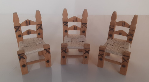 Set tre sedie miniatura in - set,