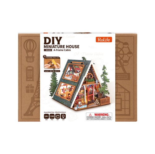 Frame cabin diy - a-frame, miniature