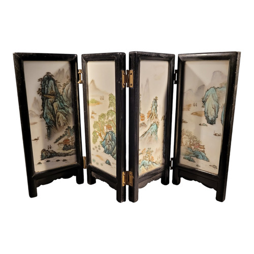 Paravento miniatura in legno - -,